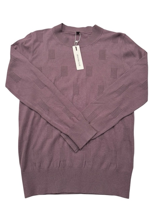 Arach & Cloz Sweaters - Arach‎ & Cloz Womens Textured Knit Crew Neck Sweater Mauve Purple Size Small NWT